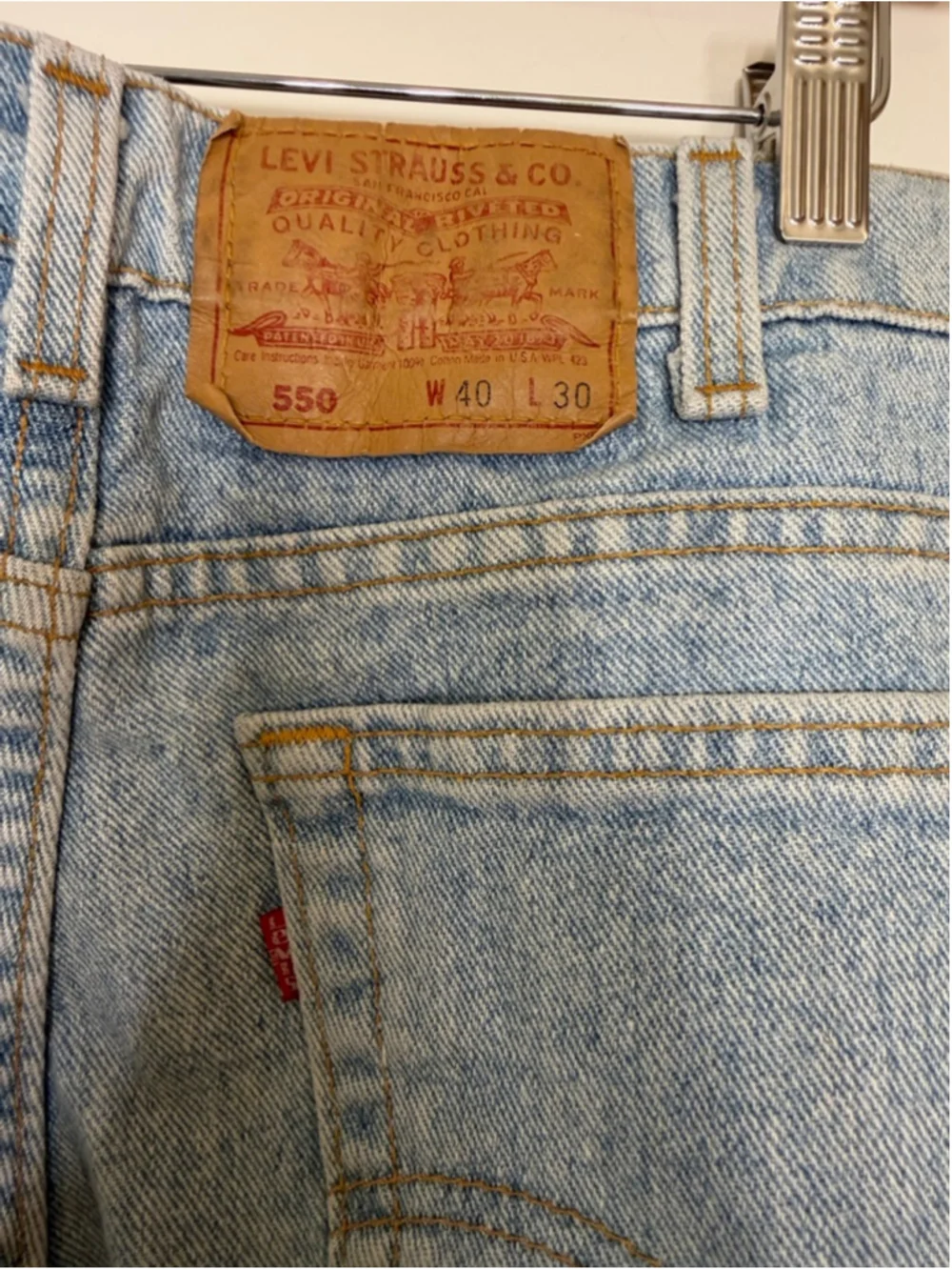 Levi’s 550 Relaxed Fit Jeans USA Made Men 40x30 Light Wash Denim Vintage Cotton